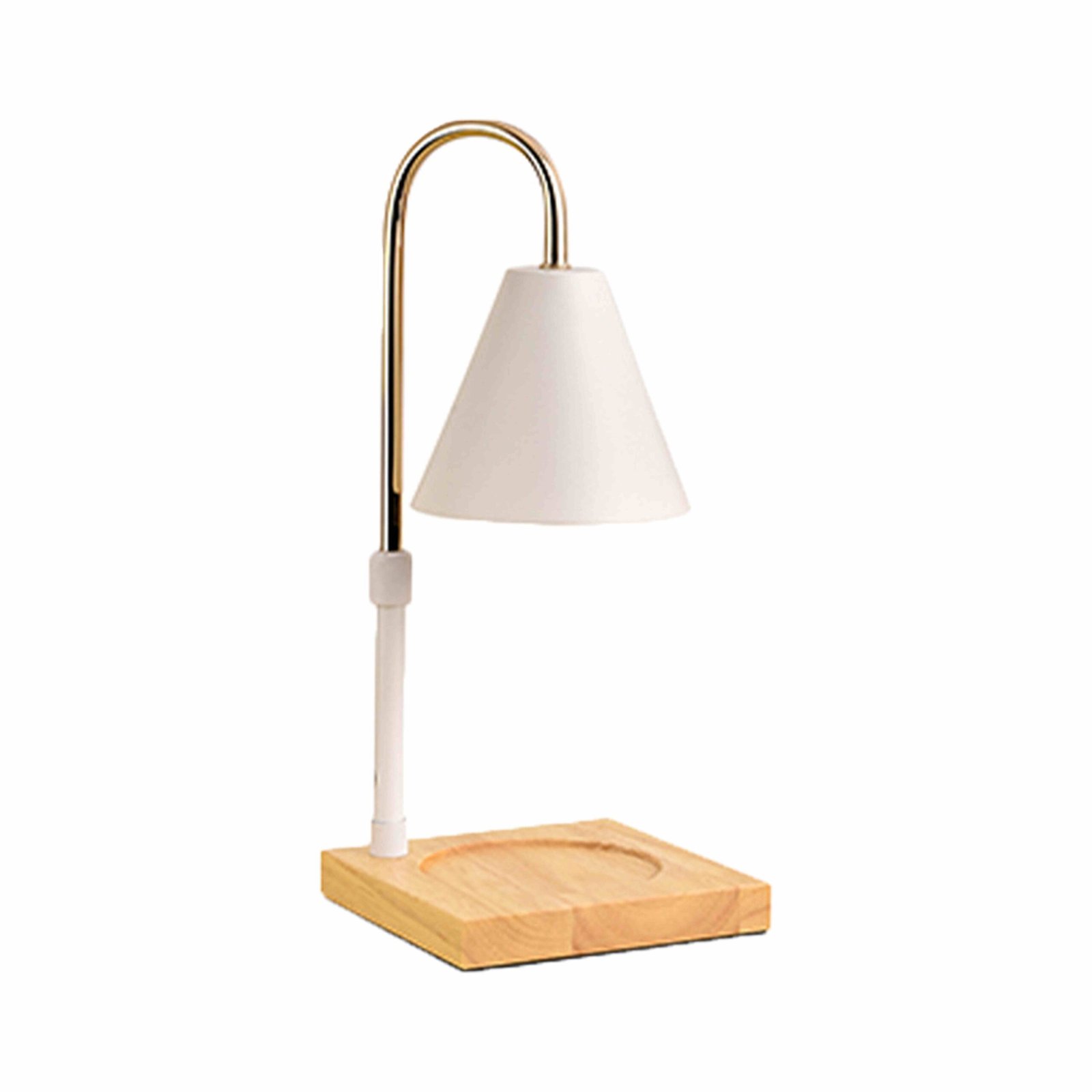 Wooden candle warmer lamp with height adjustability lamppost